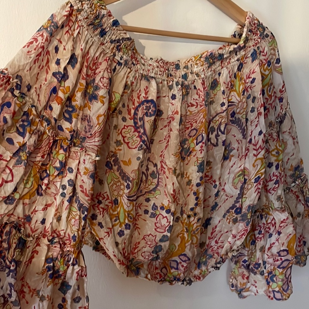 Free people paisley off the shoulder top